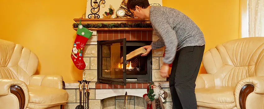 Rusted Metal Fireplace Restoration in Janesville, Wisconsin